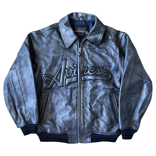 Avirex Spell Out Leather Varsity Jacket