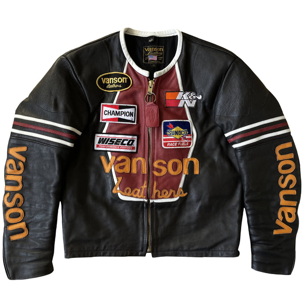 Vanson Leathers 'One Star' Motorcycle Racing Jacket - M