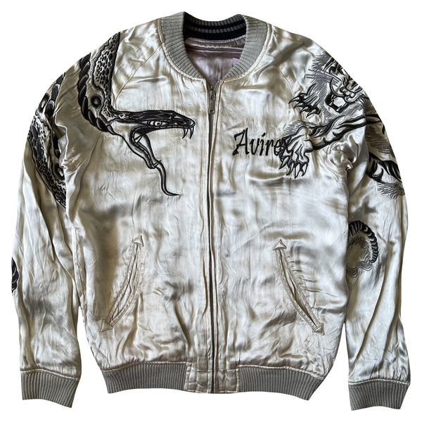Avirex Reversible Sukajan Souvenir Jacket || Pure Leather Jacket