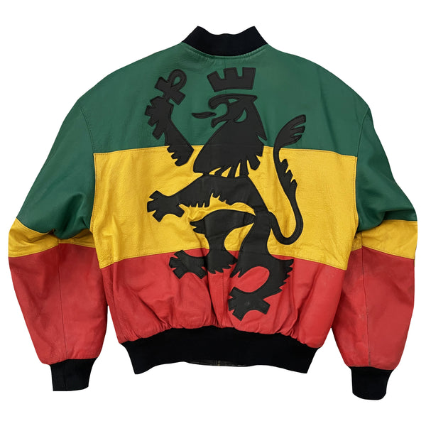 Michael Hoban WHEREMI 1991 Rasta Leather Jacket - S