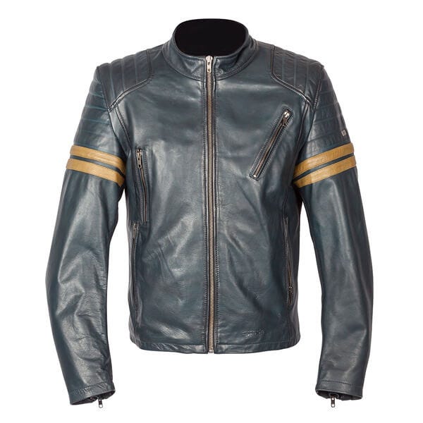 Spada Wyatt Leather Mens Jacket - Blue