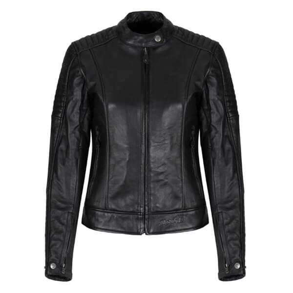 MotoGirl Valerie CE Leather Ladies JMotoGirl Valerie CE Leather Ladies Jacket – Black Waxed Cowhide- Black Wax