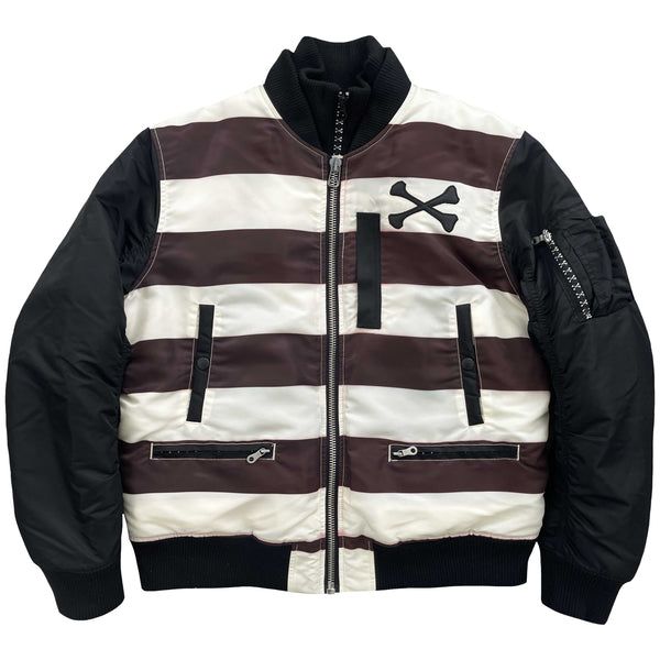 Vanson Leathers Striped Bomber Jacket - XL