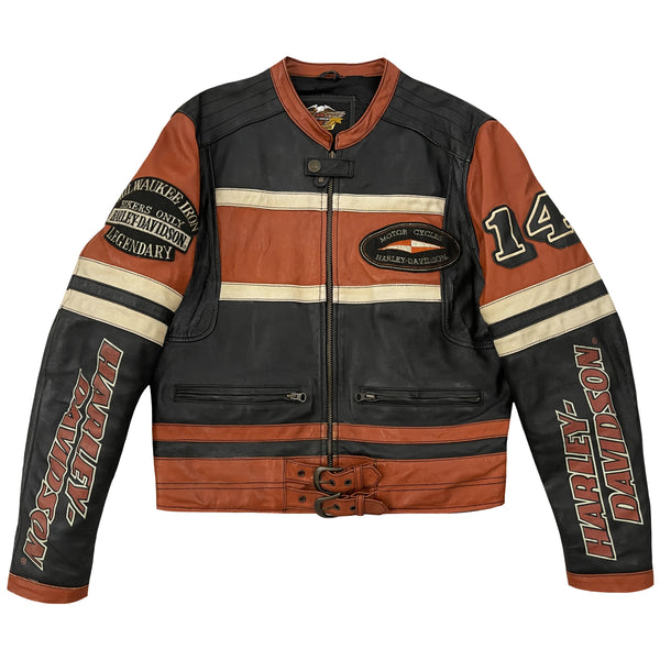 Vintage Harley Davidson Leather Racing Jacket | PURE LEATHER JACKET