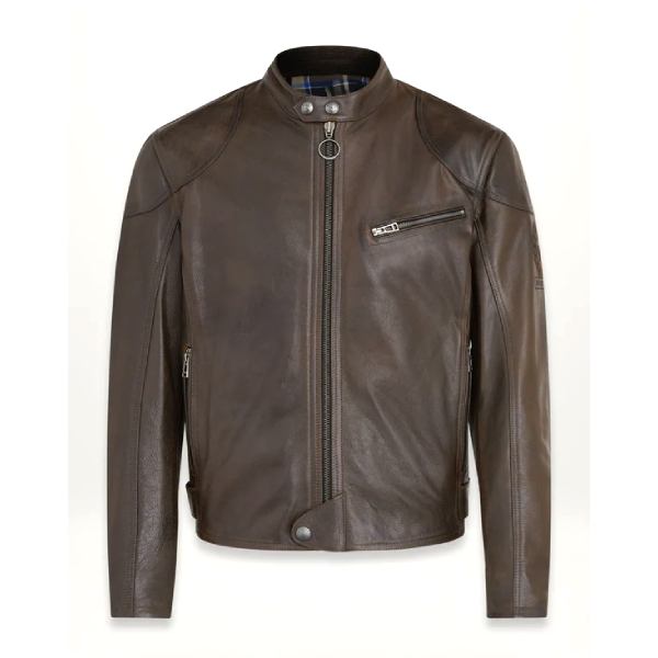 Belstaff Supreme CE Waxed Leather Men's Jacket - Black/Brown & Antique Black | PURE LEATHER JACKET