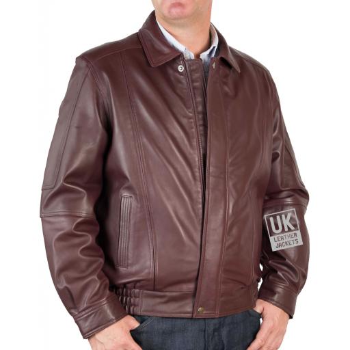 Men's Oxblood Leather Jacket - Hudson