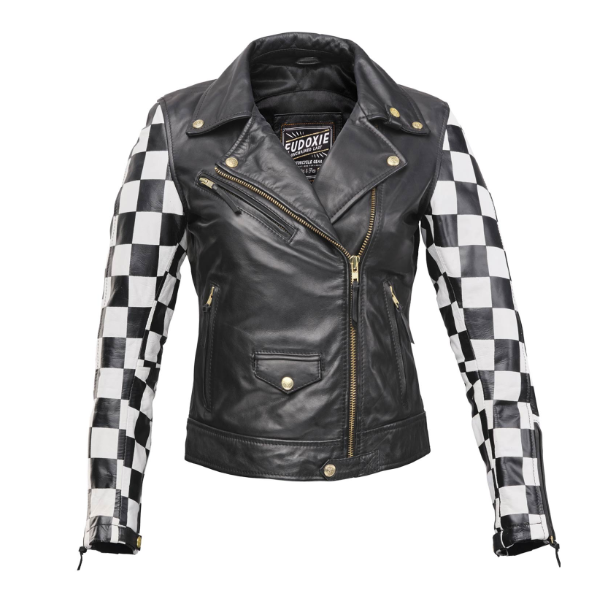 Eudoxie Beth Leather Jacket - Black/White