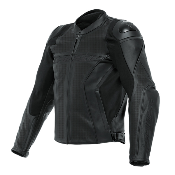 Dainese Racing 4 Perforated Leather Jacket - Black/Black