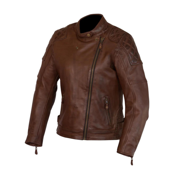 Merlin Bristol Cafe D3O Ladies Leather Jacket - Brown