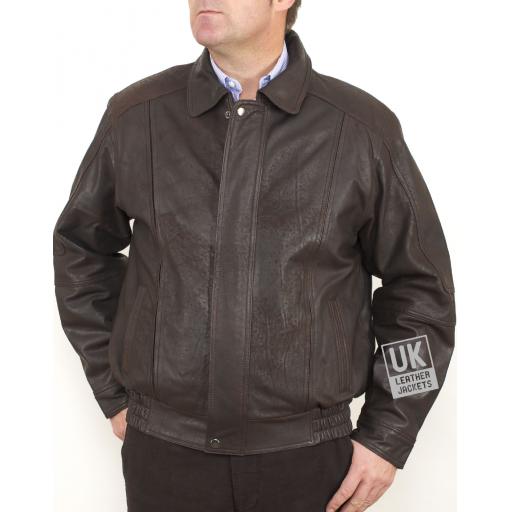 Men's Brown Nubuck Leather Jacket - Hudson