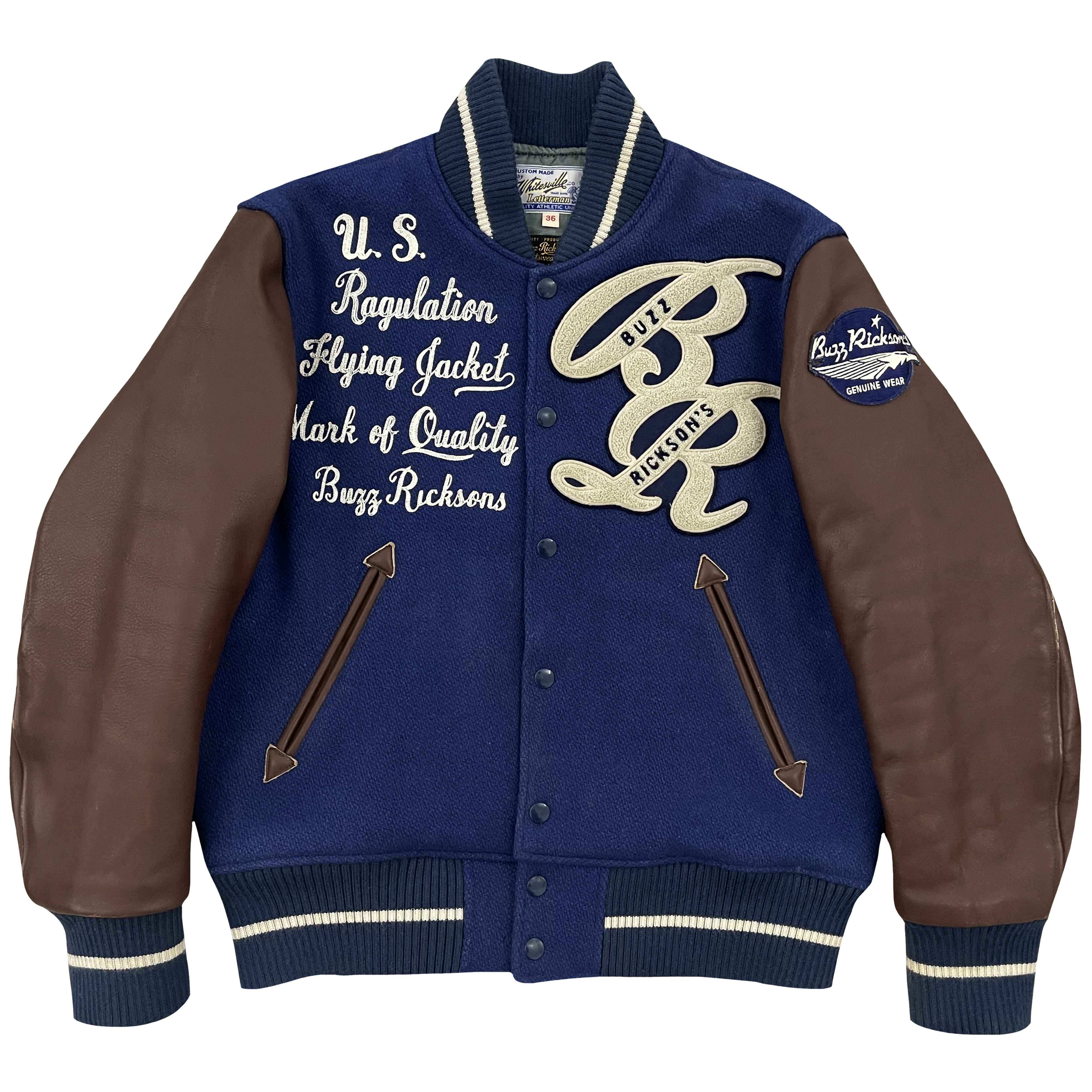 Whitesville x Buzz Rickson Varsity Jacket - S – Pure Leather Jackets