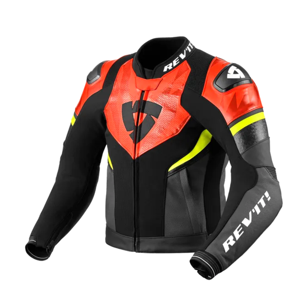 REV'IT! Hyperspeed 2 Air Leather Jacket - Black/Neon Red