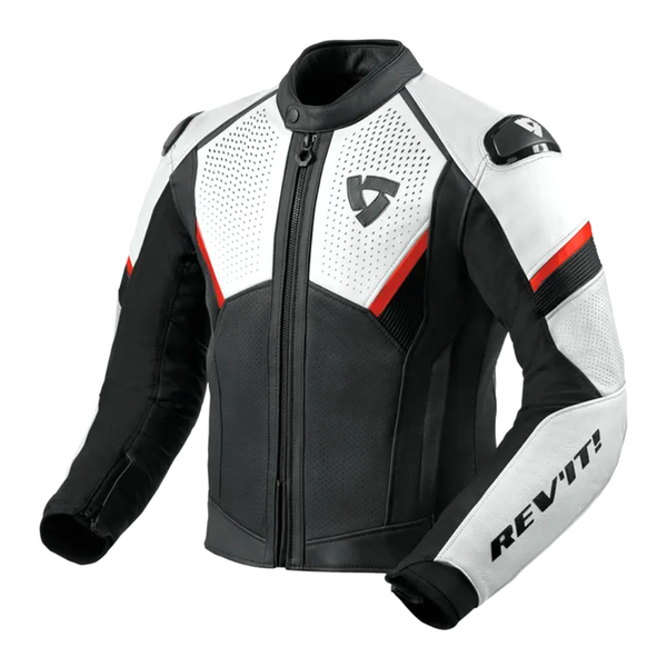 REV'IT! Matador Leather Jacket - Black/Neon Red