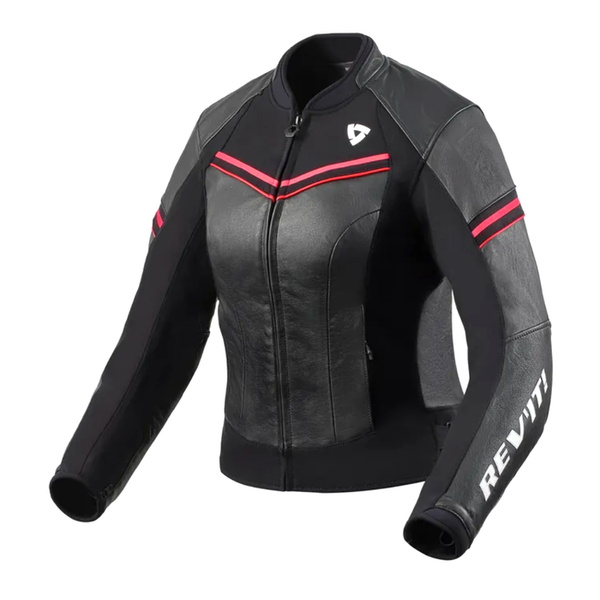 REV'IT! Median Ladies Leather Jacket - Black/Pink