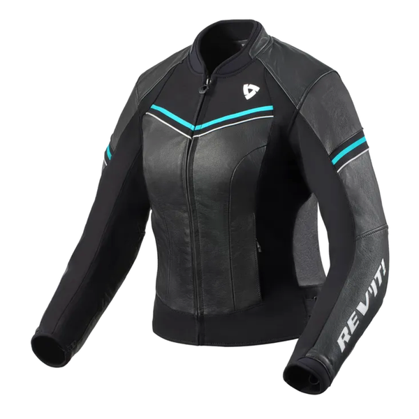 REV'IT! Median Ladies Leather Jacket - Black/Turquoise