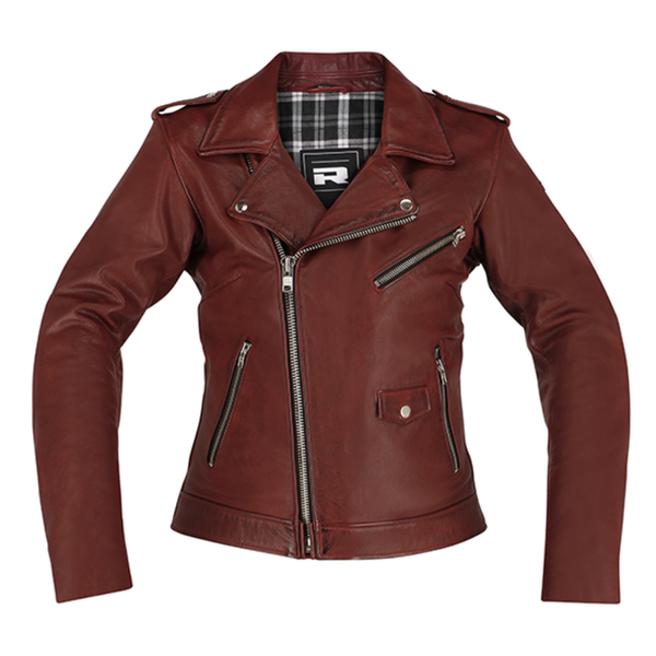 Richa Brighton Leather Ladies Jacket - Burgundy