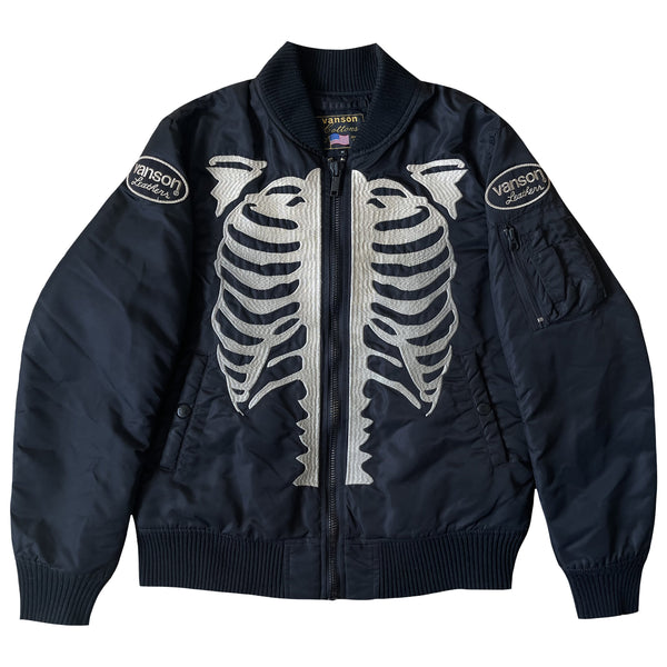 Vanson Leathers Skeleton Bomber Jacket - M