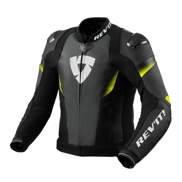 REV'IT! Control Leather Jacket - Black/Yellow