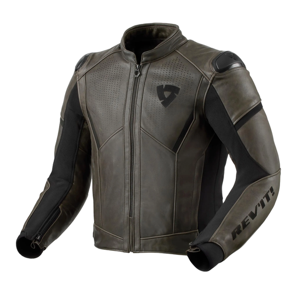 REV'IT! Parallax Leather Jacket- Black Olive