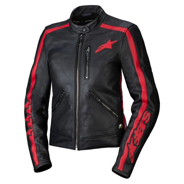 Alpinestars Dyno Leather Ladies Jacket - Black/Haute Red