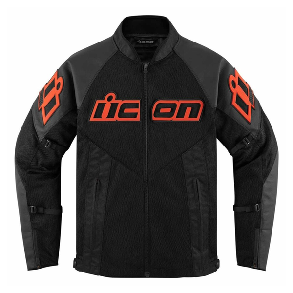 Icon Mesh Airflow CE Leather Jacket - Black/Red
