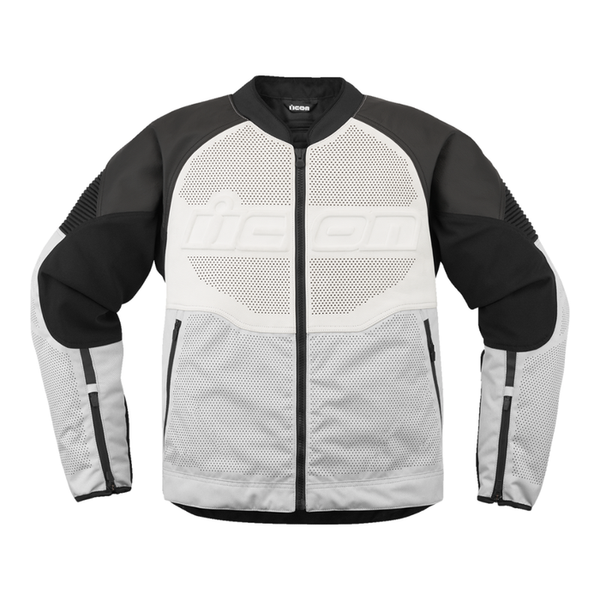 Icon Overlord 3 CE Leather Jacket - White/Black