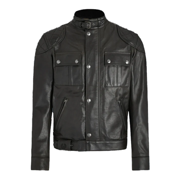 Belstaff Brooklands Leather Jacket - Antharcite Black