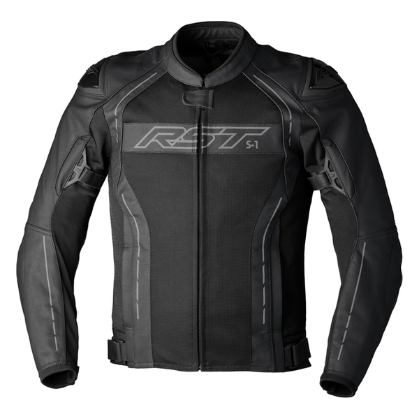RST S1 Mesh CE Mens Leather Jacket - Black/Black