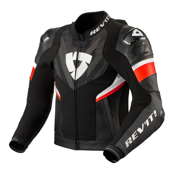 REV'IT! Hyperspeed 2 Pro Leather Jacket - Black/Neon Red