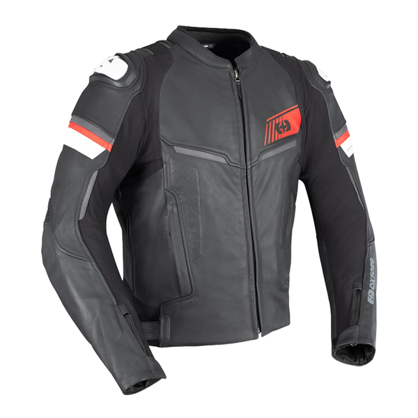 Oxford Cypher 1.0 Leather Jacket - Black/White/Red