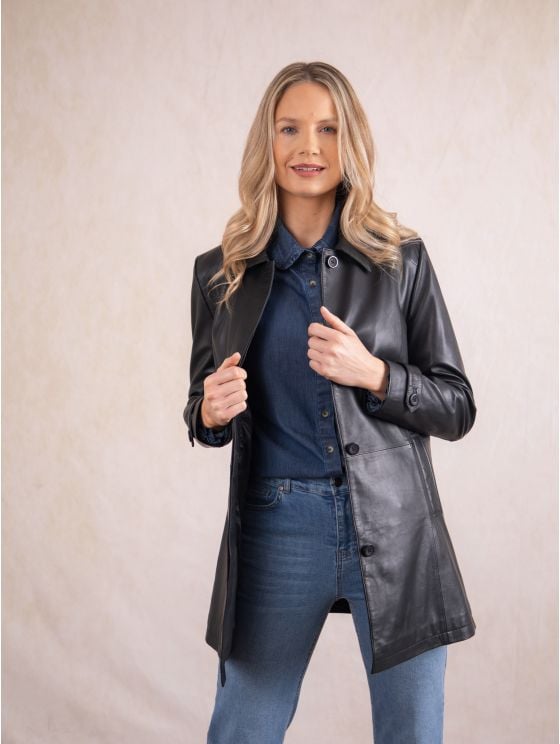 Bilsco Longline Leather Jacket