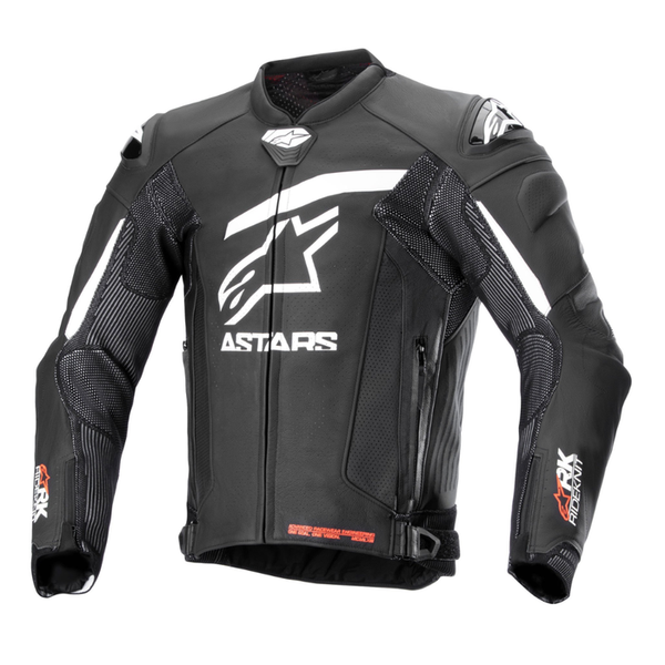 Alpinestars GP Plus R V4 Rideknit Leather Jacket - Black/White | PURE LEATHER JACKET