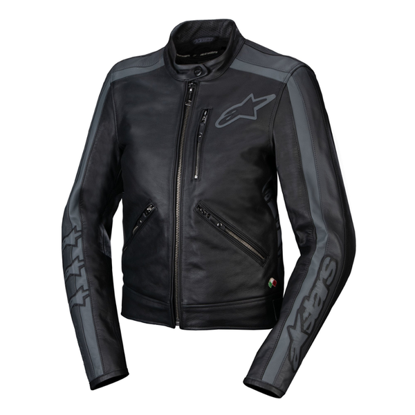 Alpinestars Dyno Leather Ladies Jacket - Black/Tar/Grey