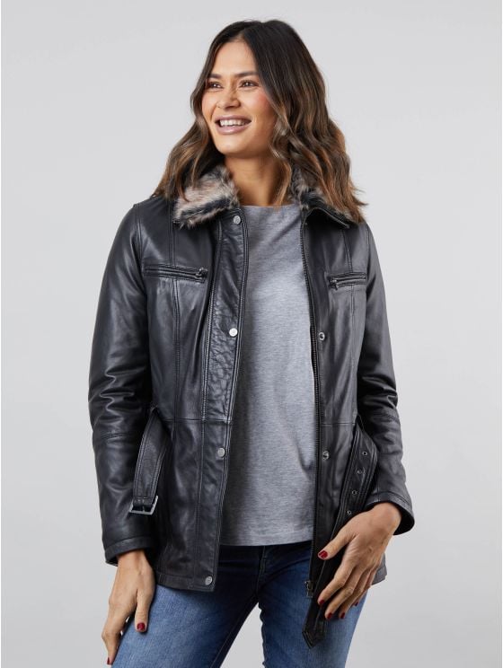 Tirril Belted Leather Coat