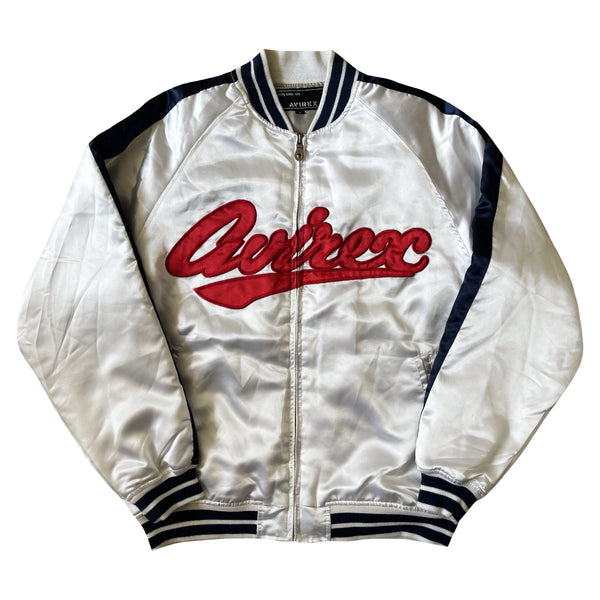 Avirex Spell Out Varsity Bomber Jacket || Pure Leather Jacket