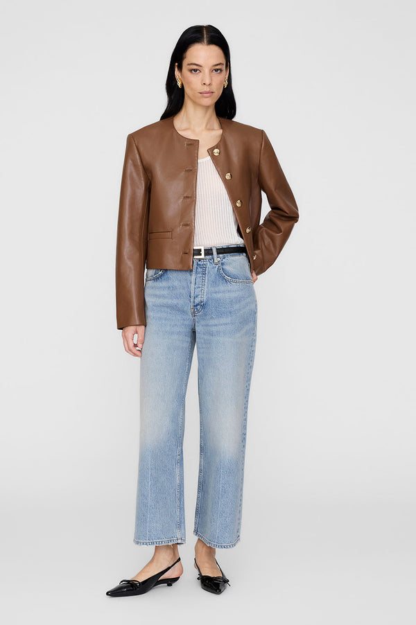 Amber Jacket - Cognac Recycled Leather