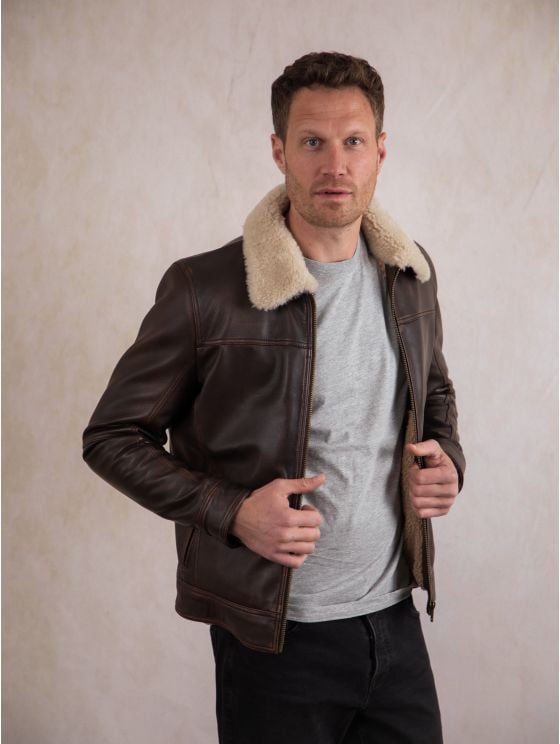 Beckhall Leather Aviator Jacket || Pure Leather Jacket
