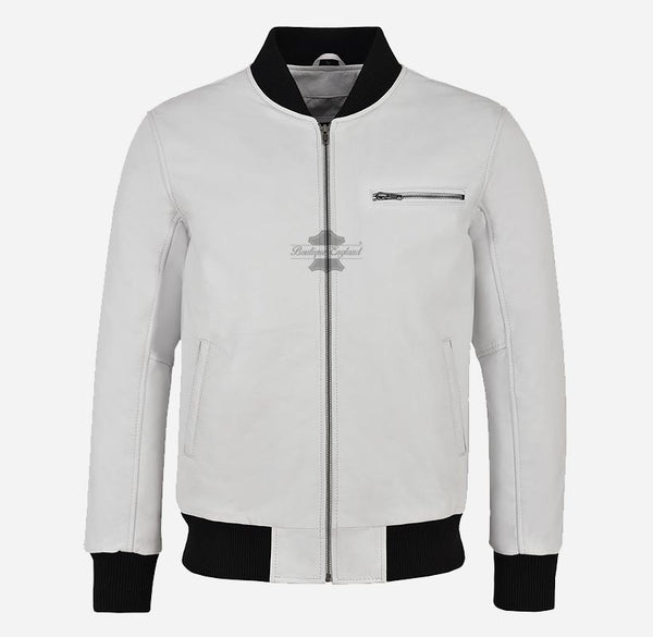 70'S Classic Leather Bomber Jacket For Men's Retro Varsity Jacket
