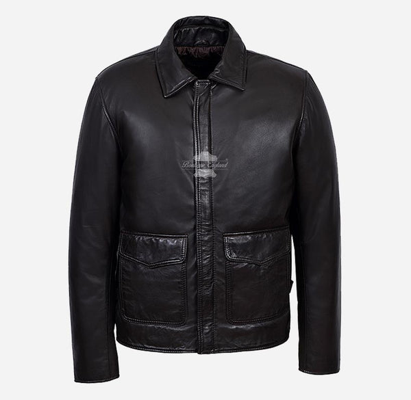 Indiana Jones Men's Classic Brown Leather Jacket