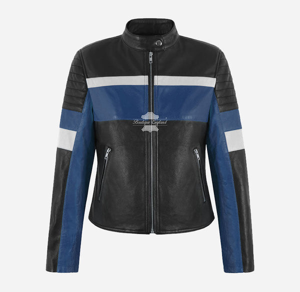 Veloce Leather Biker Jacket for Women Classic Racer Style