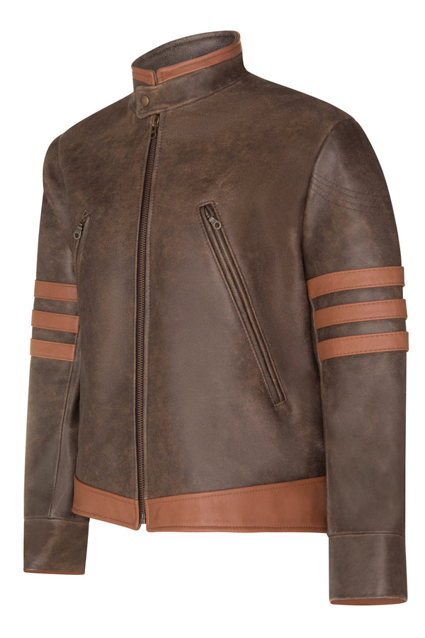 X-Men Origins Wolverine Style Leather Jacket as worn by Hugh Jackman