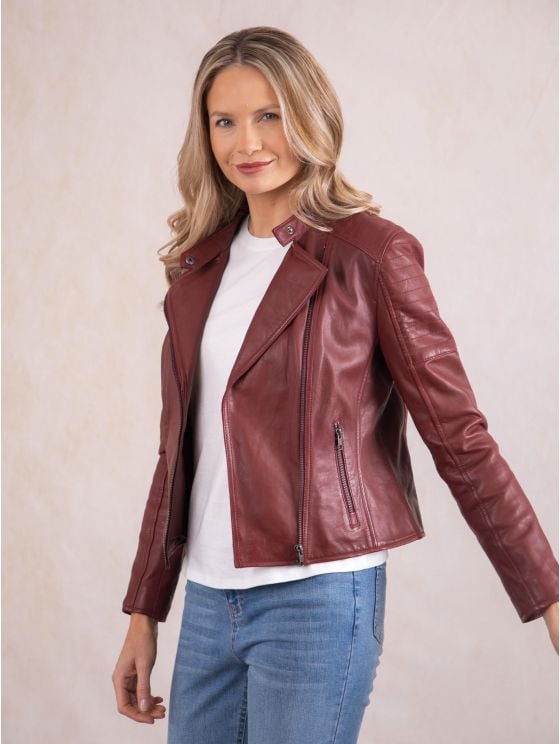 Nicole Leather Biker Jacket
