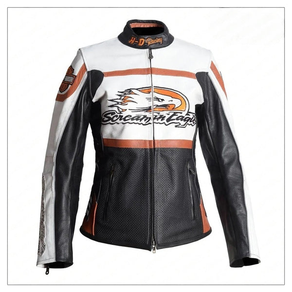 Ladies Harley-Davidson Raceway Screamin’ Eagle Leather Jacket
