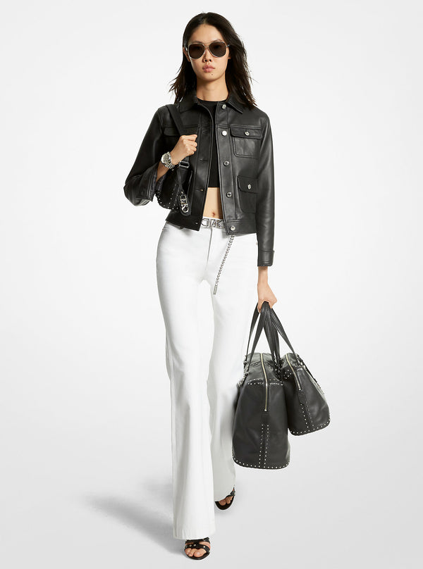 Leather Utility Jacket - Michael Kors