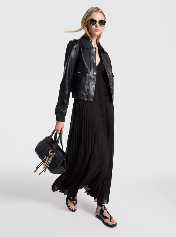 Leather Blouson Jacket - Michael Kors