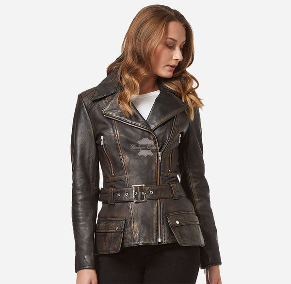 DESIRE Trench Style Women's Leather Jacket
