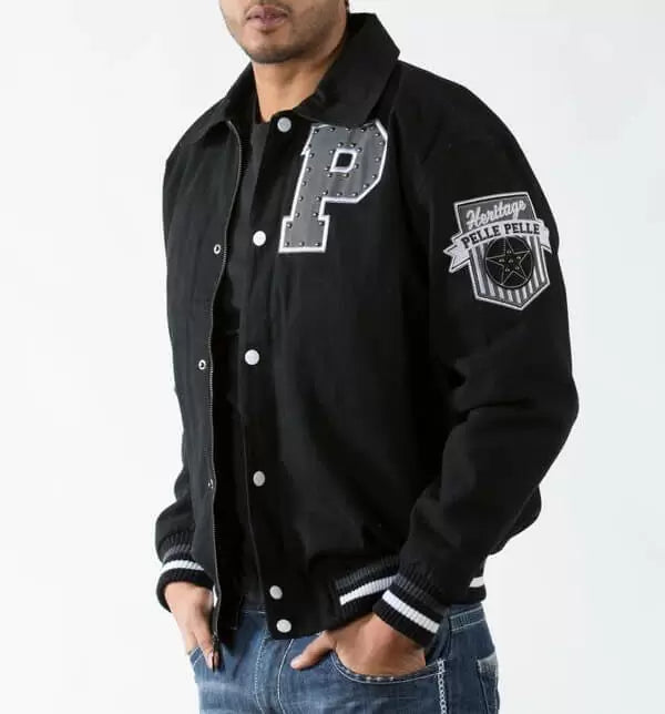 Pelle Pelle Black All American Studded Jacket.