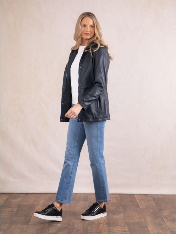 Patterdale Hooded Leather Coat