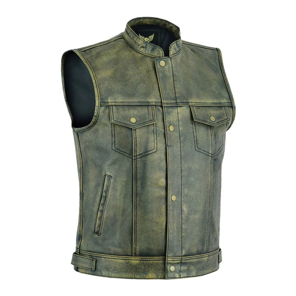 Leatherick Anarchy Club Distressed Brown Leather Vest