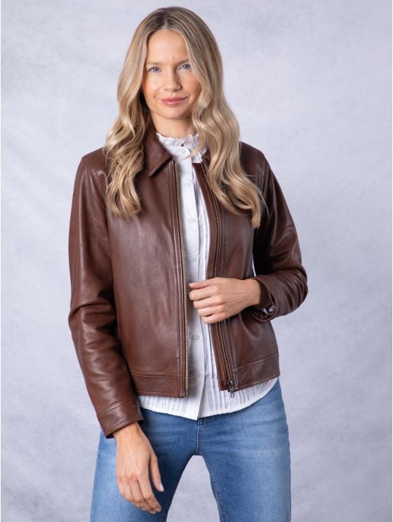 Crosthwaite Collared Leather Jacket